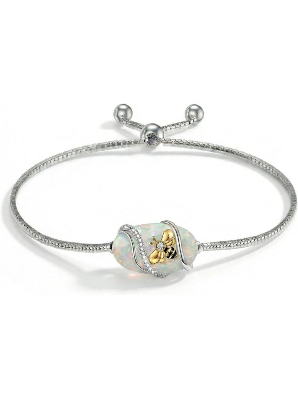 Elegant White Opal Bracelet - Unique Opal Jewelry Gift for Him or Her
